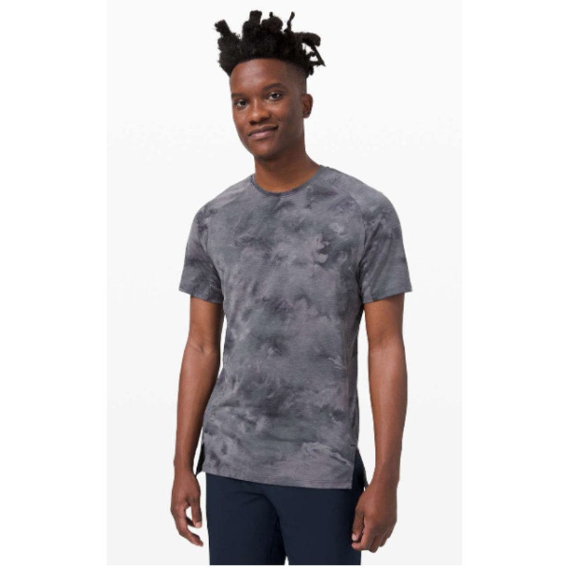 Lululemon Always Agile Short Sleeve Size M  Diamond Dye Asphalt Grey Black