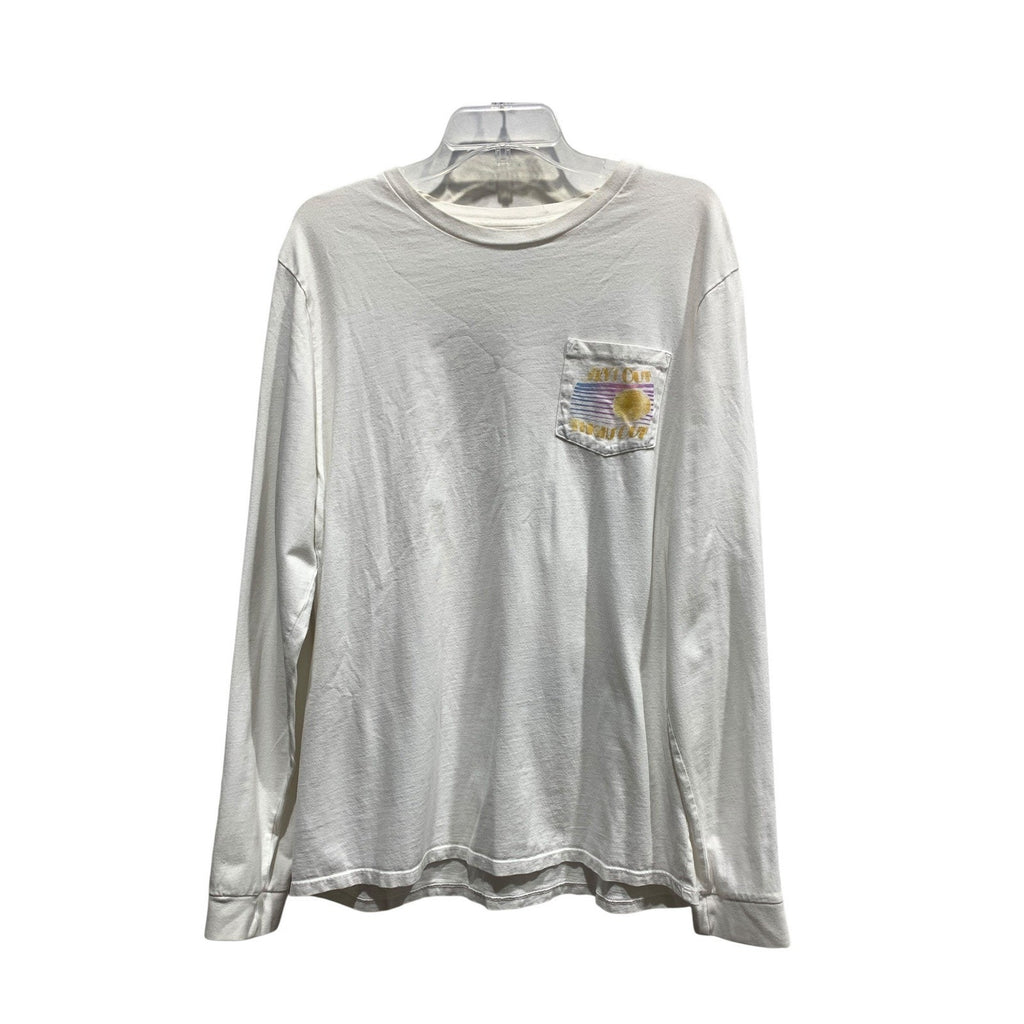 Chubbies Mens White Long Sleeve Pocket T-Shirt Skys Out Thighs Out Graphic XL