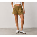Pilcro Relaxed Pleat Shorts Womens High Rise Utility Shorts Mustard Tan Size 26