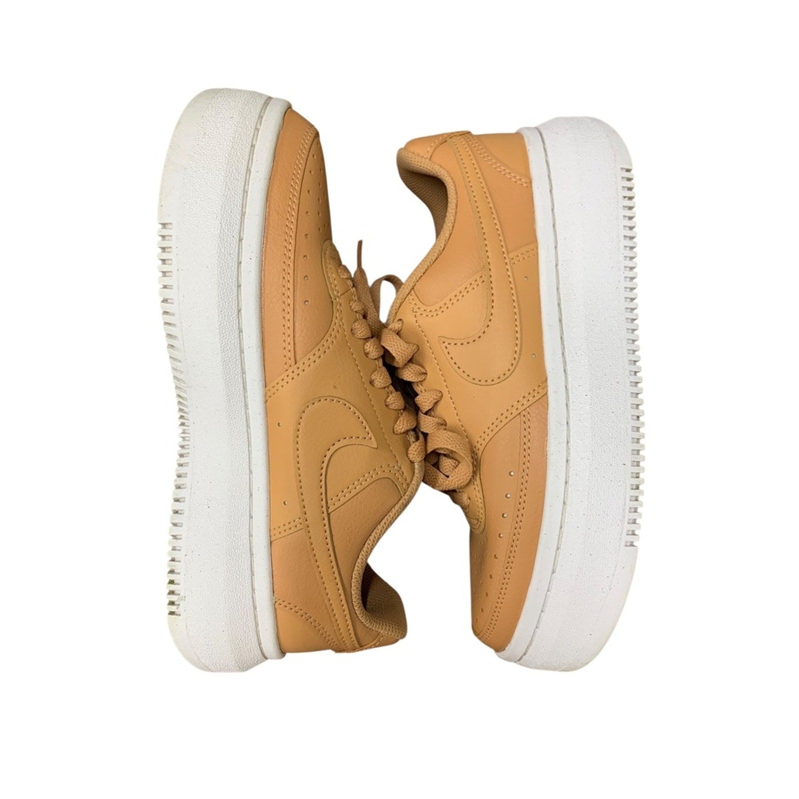 Nike Court Vision Alta Women's Sneakers Brown Tan Accents Platform Shoes  SZ 7.5
