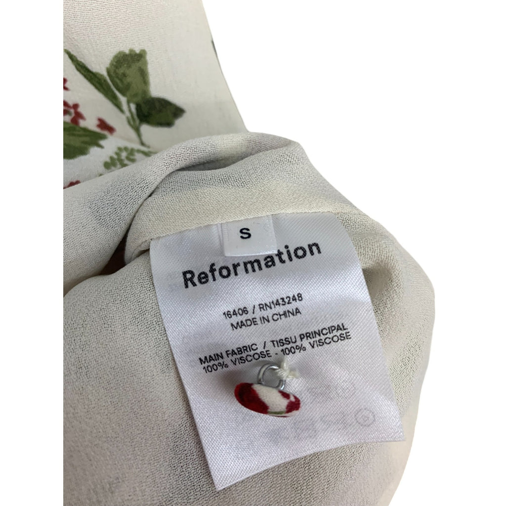 REFORMATION Jourdan Dress Ivory/Floral SZ Small BabyDoll