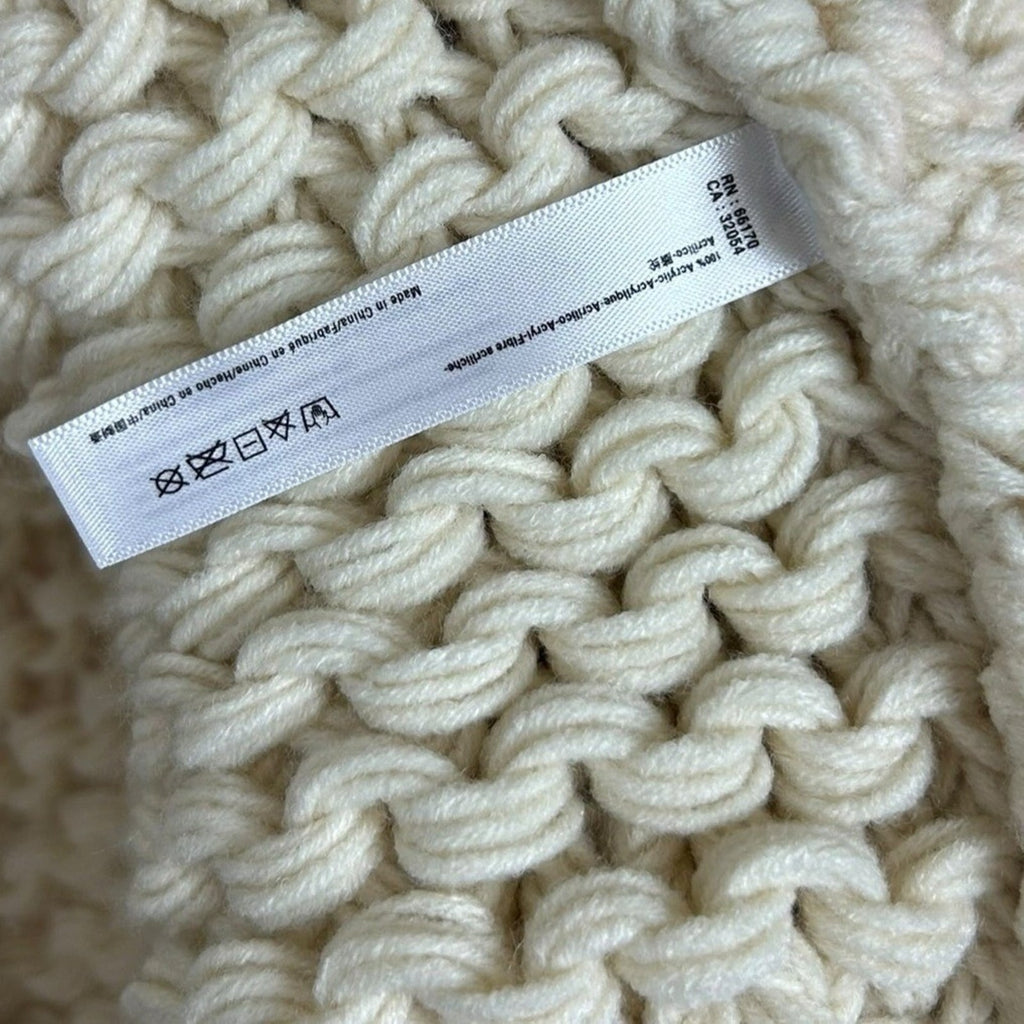 Anthropologie One Size Cream Chunky Knit Oversized Open Front Cardigan Sweater