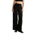 Madewell Women Black Smocked Elastic Waist Wide Leg Pull On Pants NH252 MP