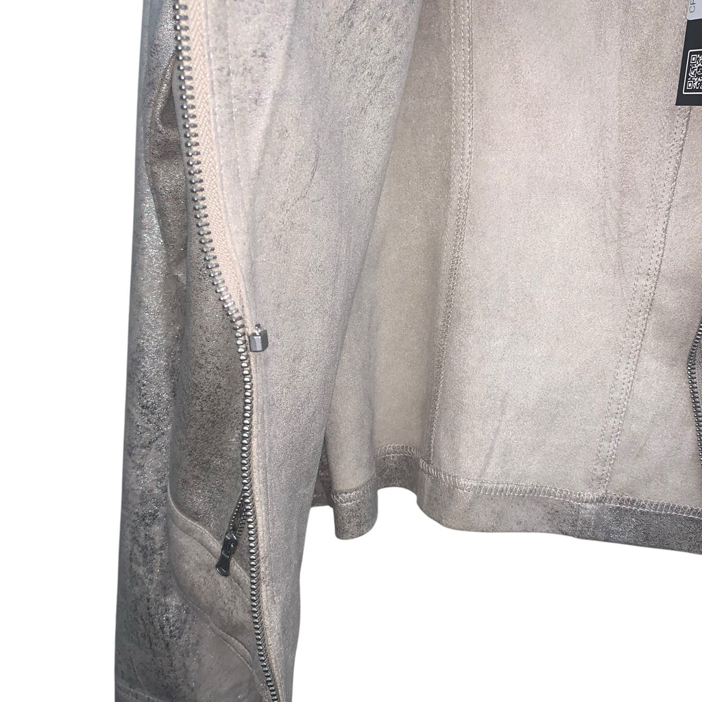 NWT Charlie B Champagne Foil Motto Jacket SZ M