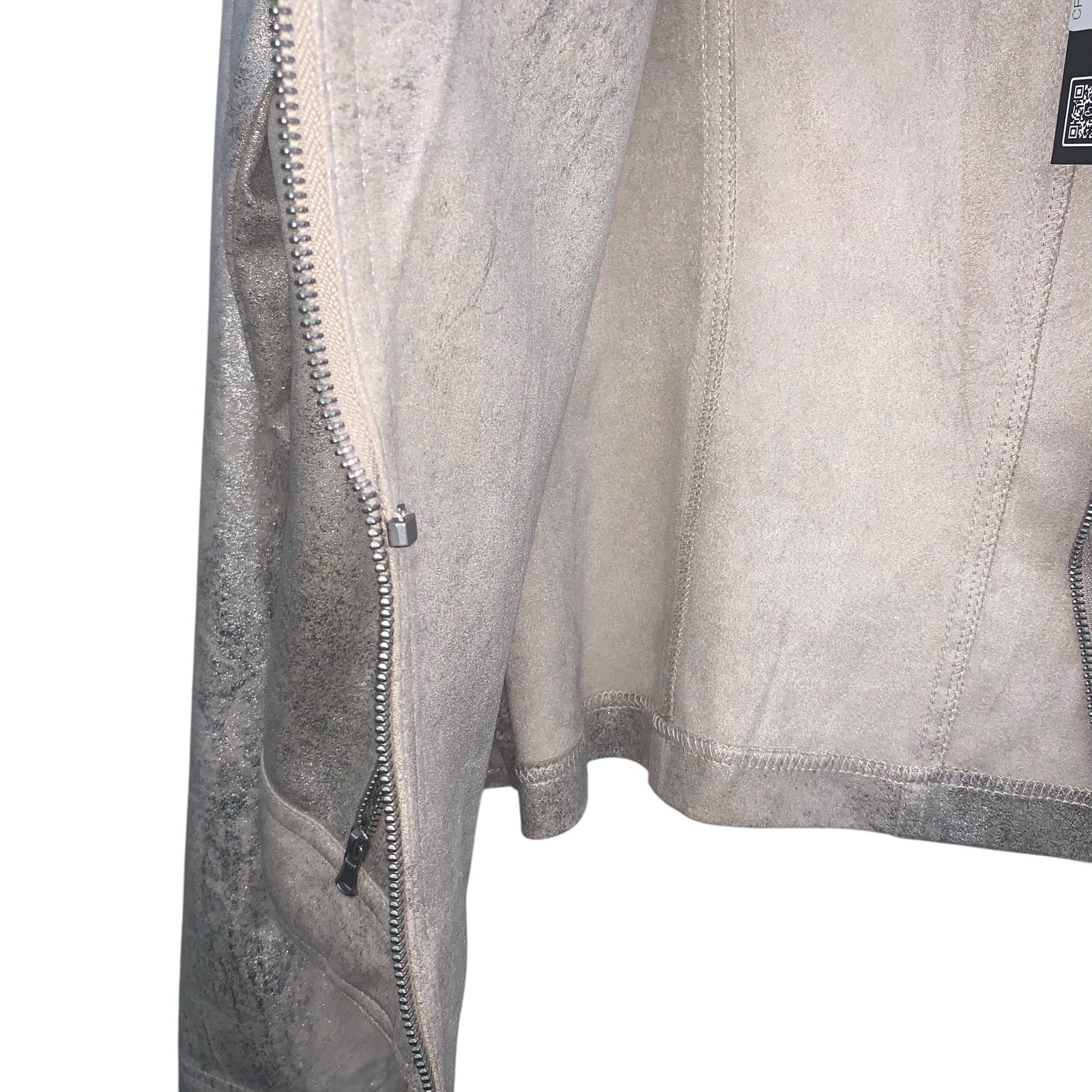 NWT Charlie B Champagne Foil Motto Jacket SZ M