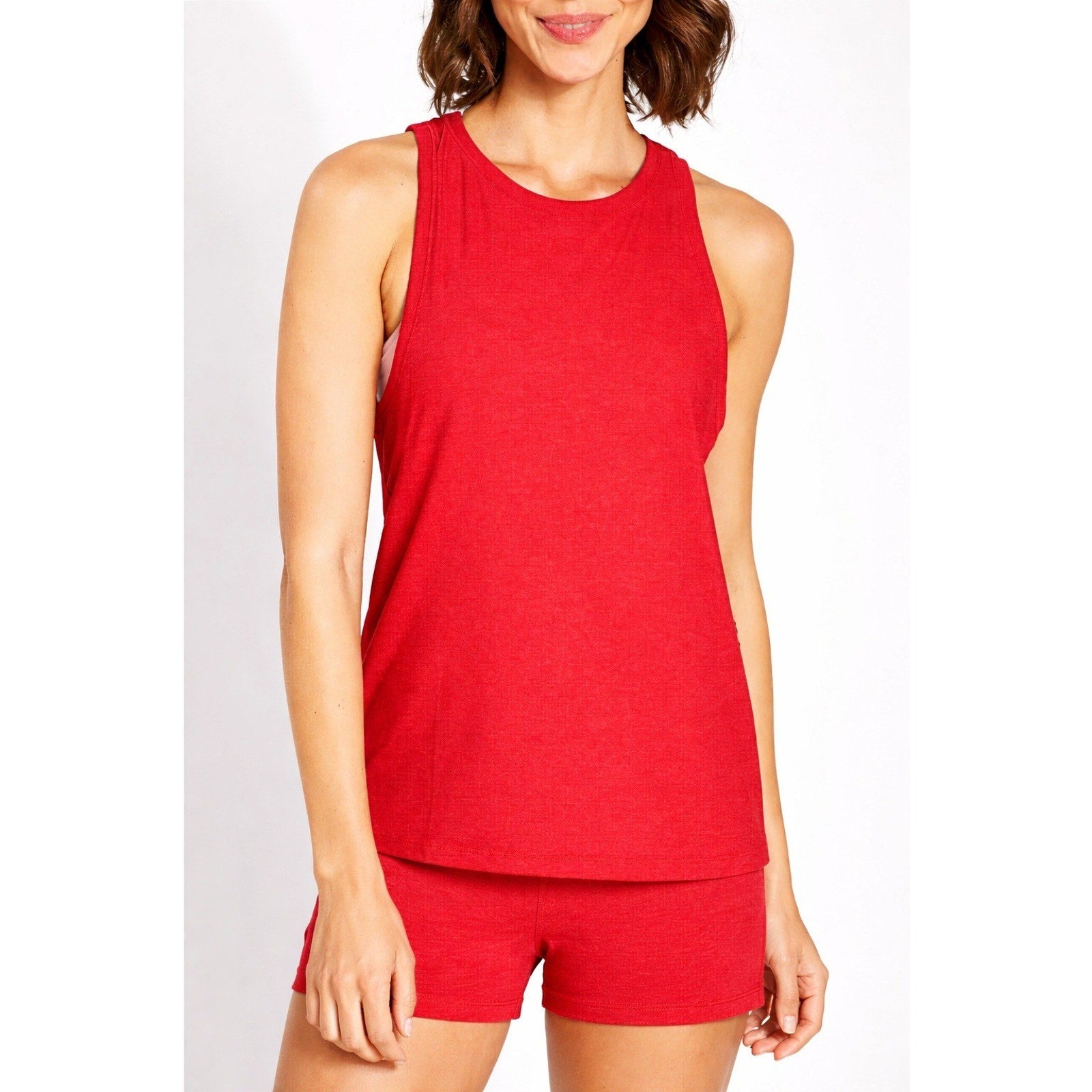 Beyond Yoga Featherweight Rebalance Tank Womens Red Orange Small S/P/P 2446