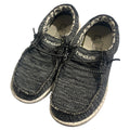 Hey Dude Wally Youth Kids Shoes Size K11 Black Grey Knit Slip On Casual
