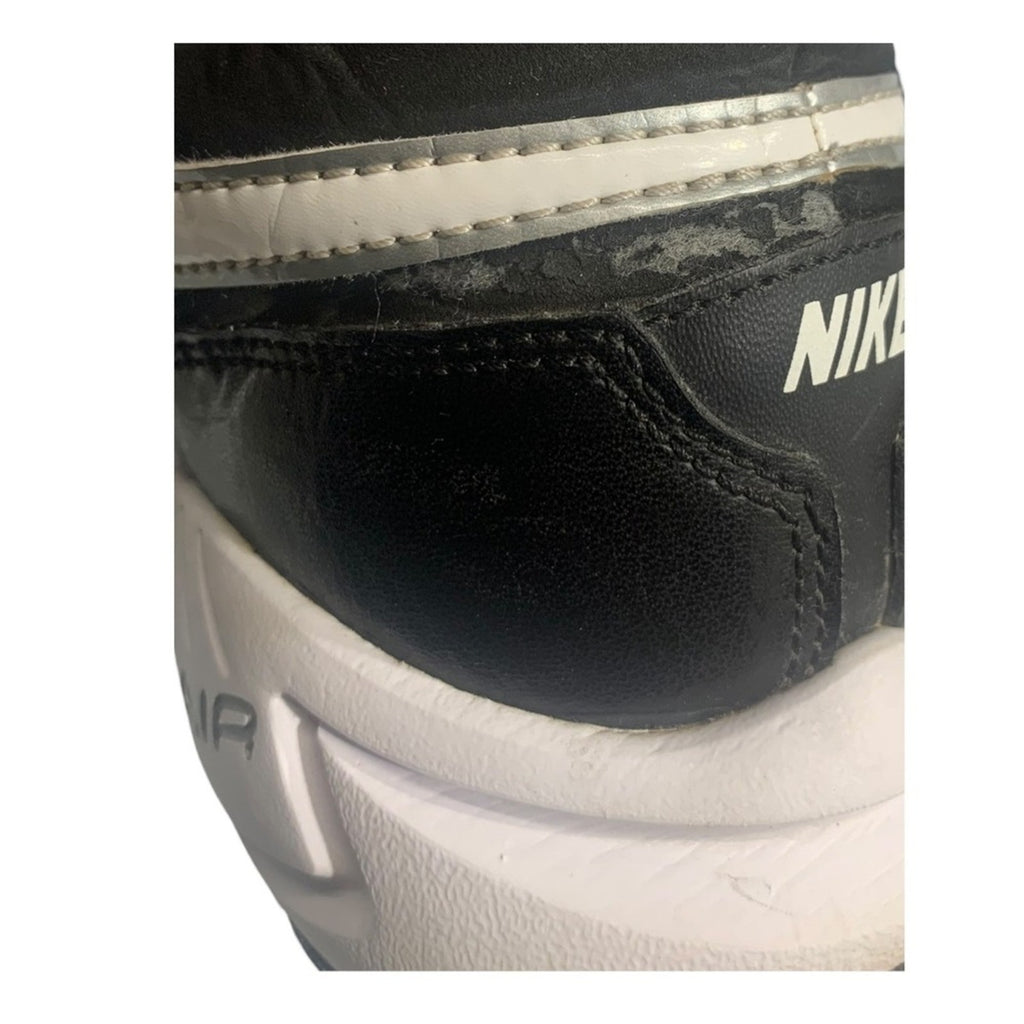 Nike Air Black Leather Lace Up Athletic Shoes Sneakers Men's Size 10.5