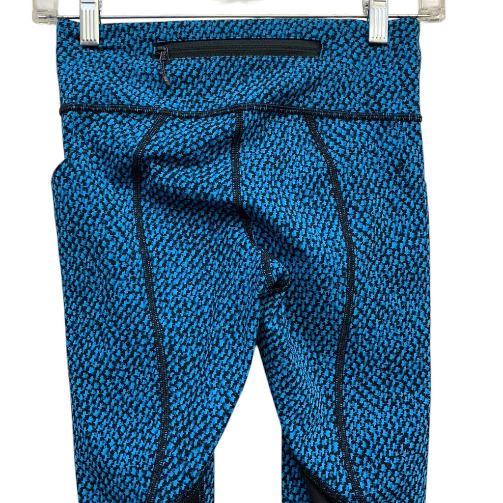 Lululemon Pace Rival Crop Scatter Star Beach Blanket Blue Black / Black SZ 2