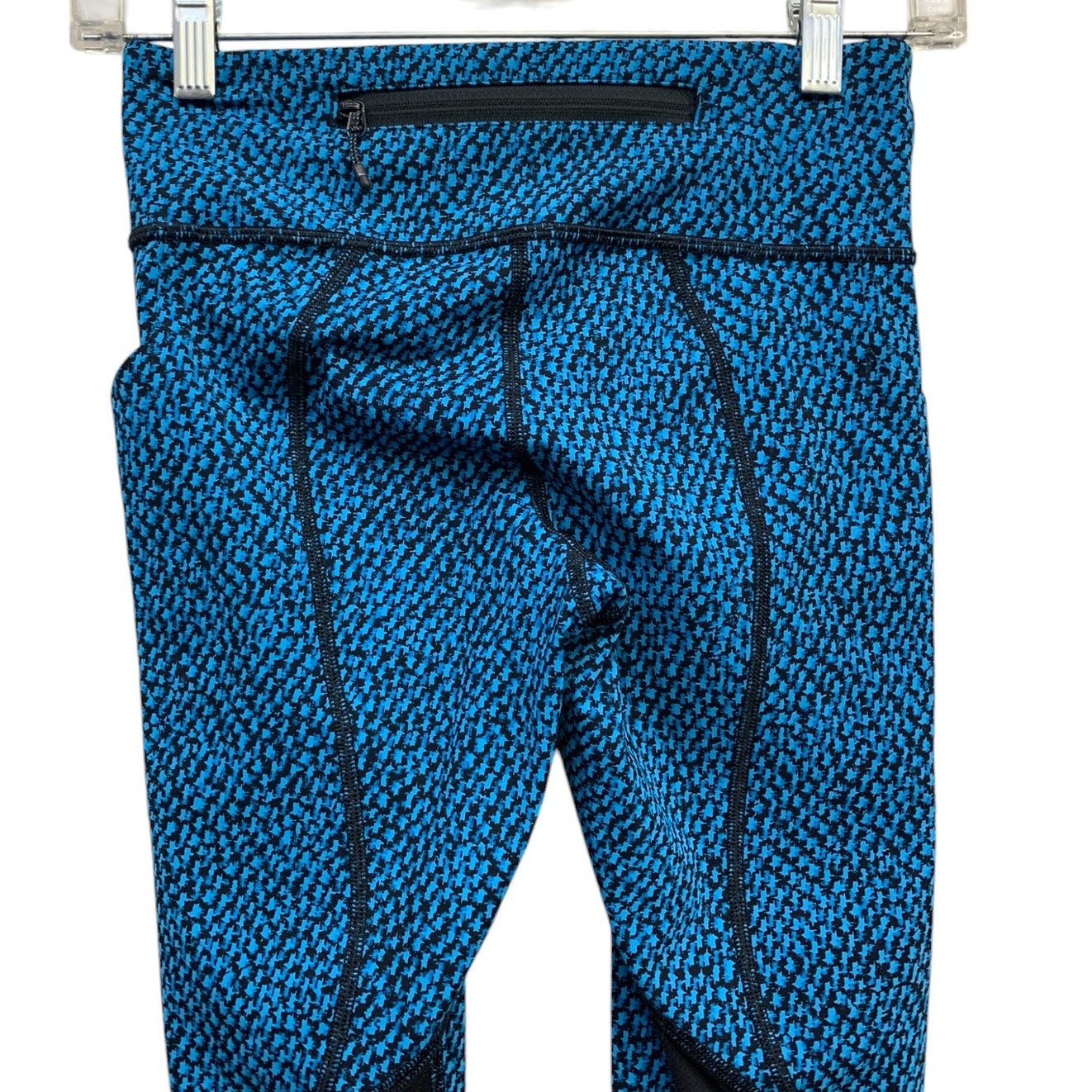Lululemon Pace Rival Crop Scatter Star Beach Blanket Blue Black / Black SZ 2