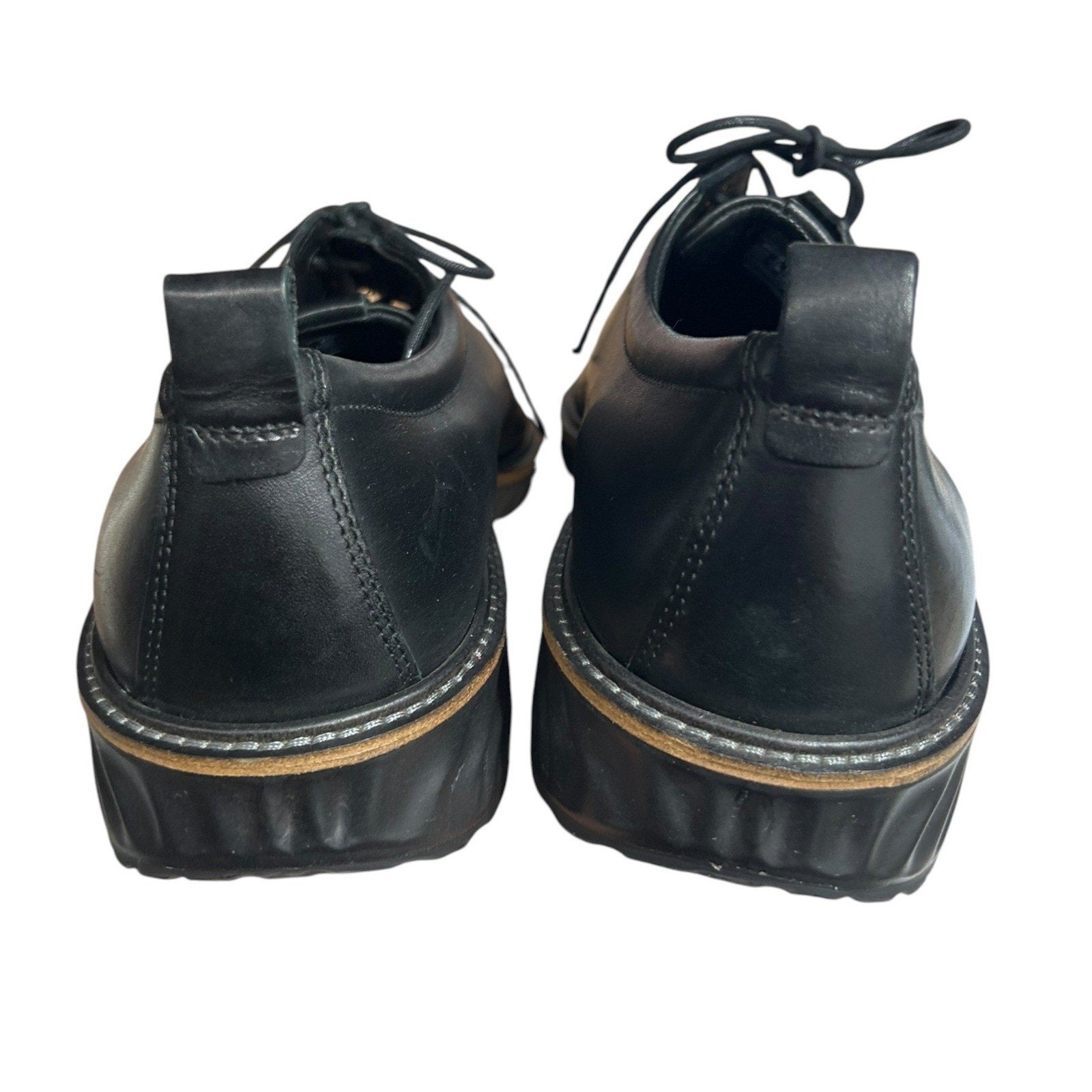 ECCO ST.1 Hybrid Lite Mens Black Leather Plain Toe Derby Shoes EU 47 US 13