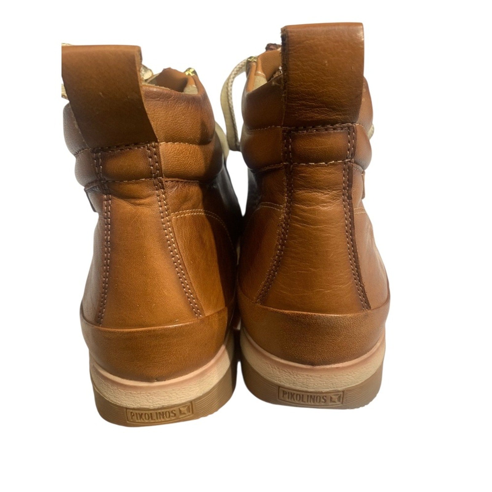 Pikolinos Men's Leather Ankle Boots Lace Up Side Zip Brown Size 40 EU