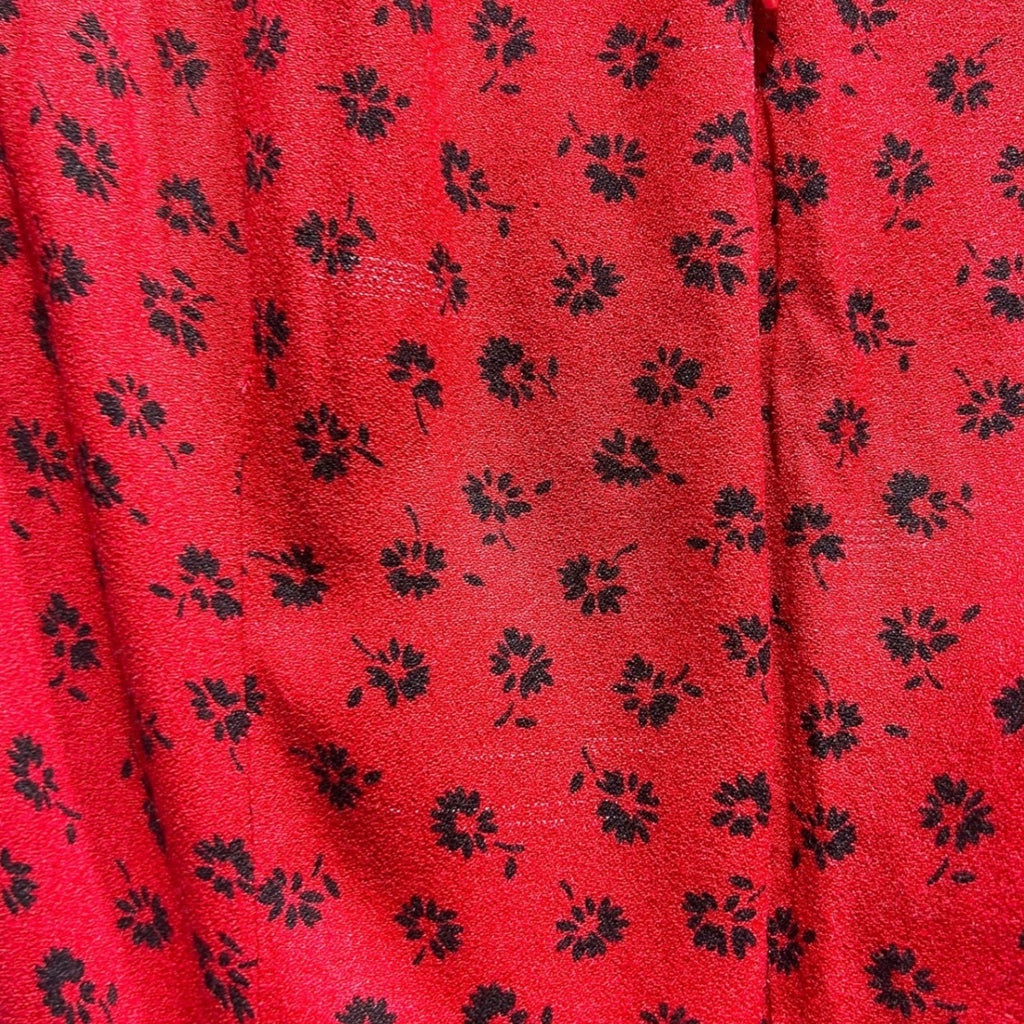 Reformation Red Black Floral Sweetheart Button Front Mini Dress Size 6