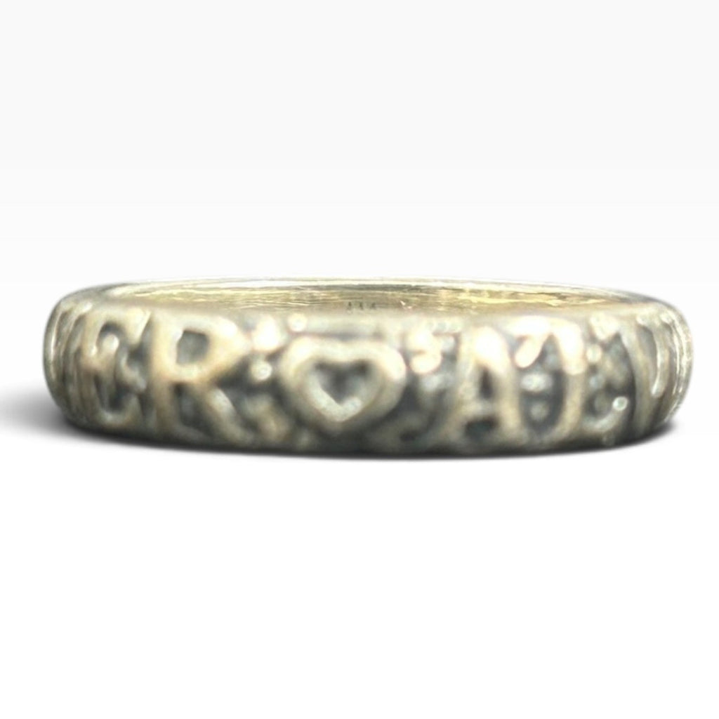 Retired James Avery Silver Forever Always Heart Infinity Band Ring Size 5.5 4.3g