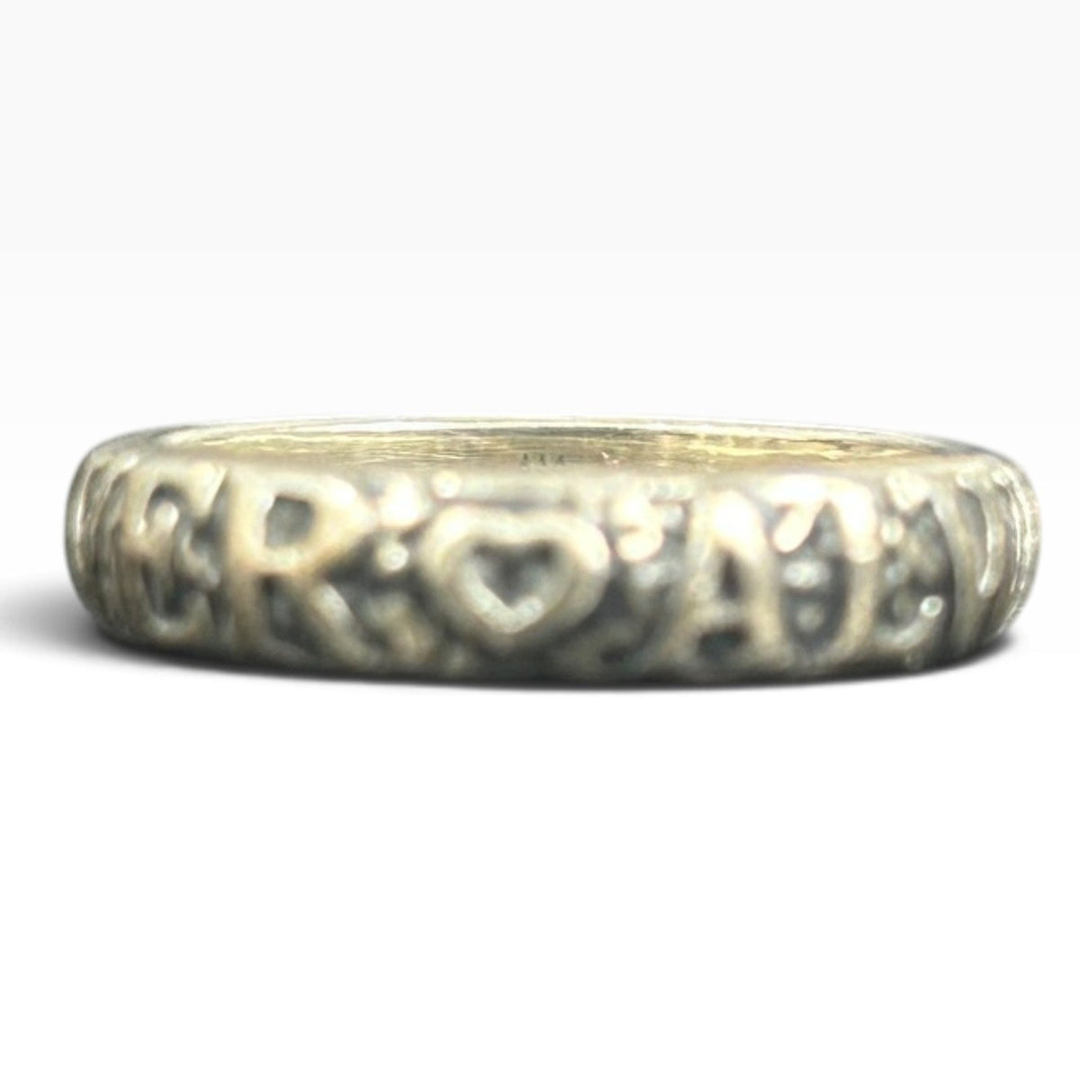 Retired James Avery Silver Forever Always Heart Infinity Band Ring Size 5.5 4.3g