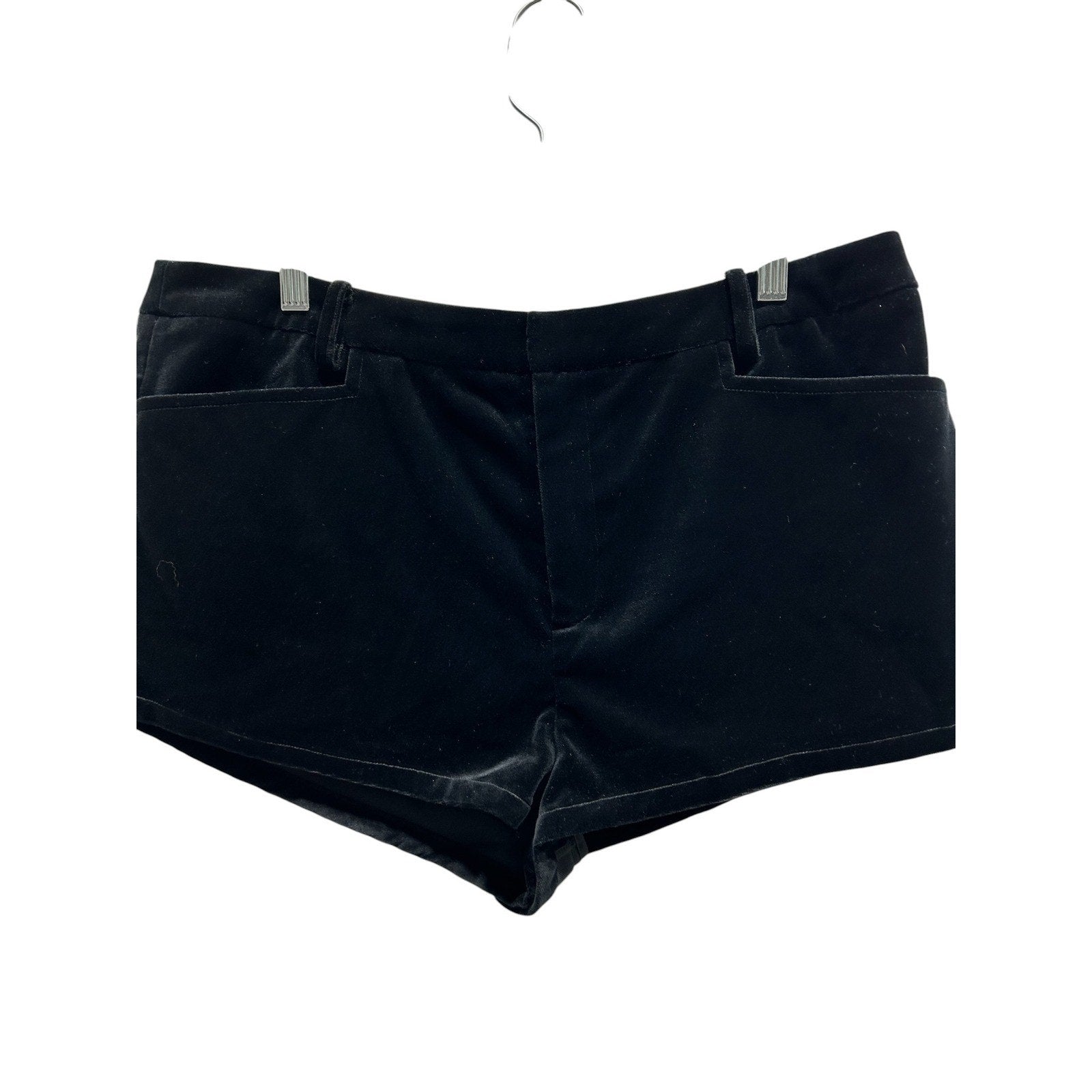 Lovers and Friends Savannah Velvet Shorts S L 100% Cotton Mini Low Rise black