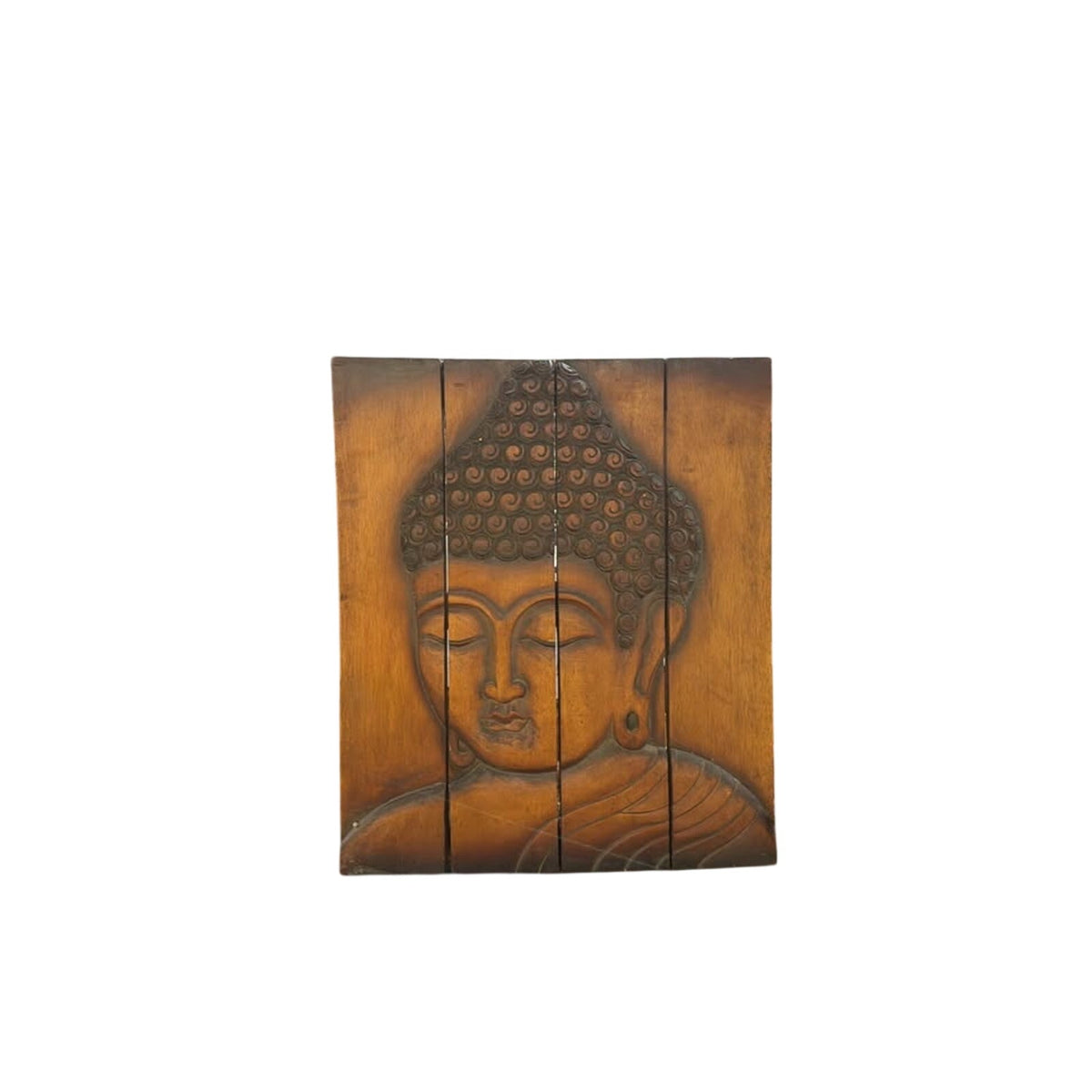 World Market Carved Wood Buddha Wall Art 23.5” x 27.5”