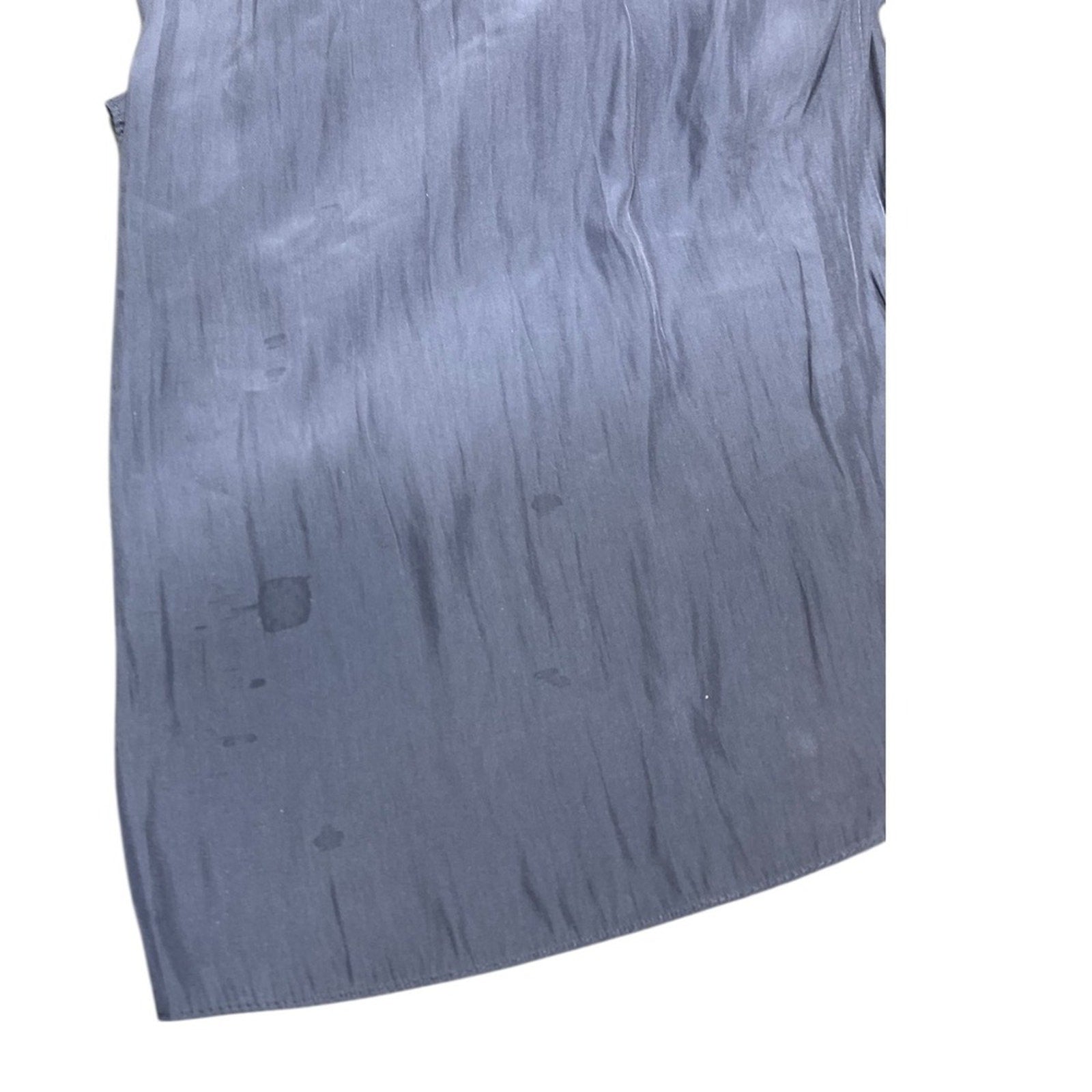 Ramy Brook Navy Blue Randi Puff Sleeve Top Tiered Sleeve V Neck Top size medium