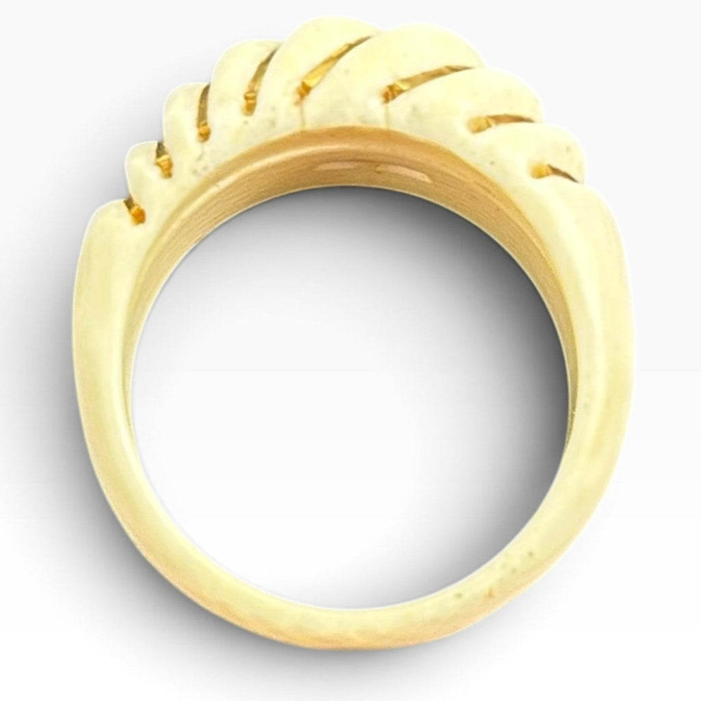 Vintage 14k gold Antique 1930's 50's Art Deco Ring Size 7.5 585 Stamped Bone VTG