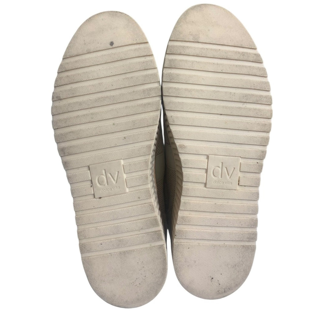 DV Dolce Vita Women's Bubbles Platform Lace-Up Sneakers Cream Leather Size 9.5