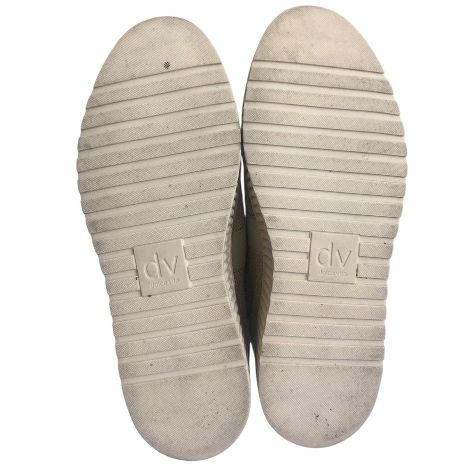 DV Dolce Vita Women's Bubbles Platform Lace-Up Sneakers Cream Leather Size 9.5