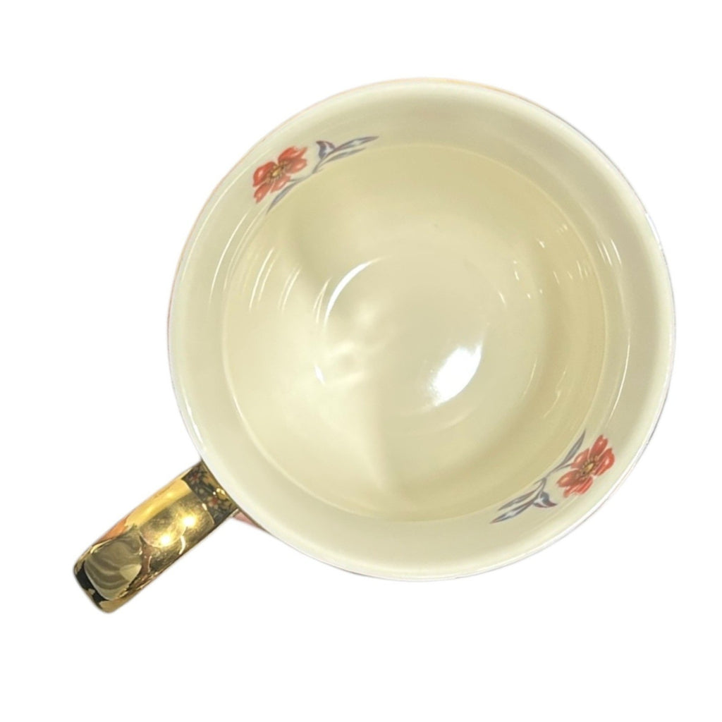 Anthropologie x Lou Rota Nature Table Monogram P Mug Blue Gold Handle