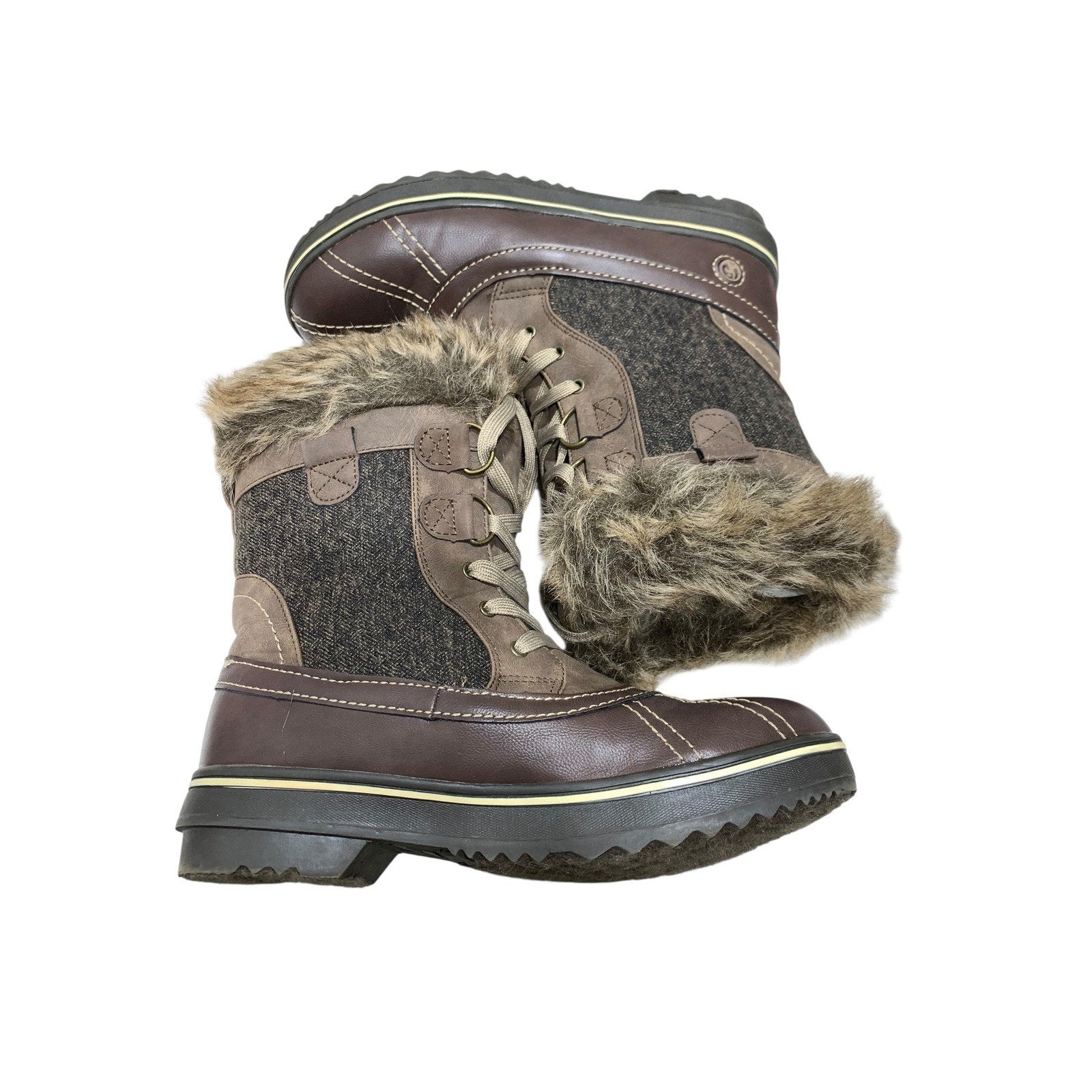 Northside Brookelle Polar Womens Snow Boots Chocolate Brown Faux Fur Size 9 NEW