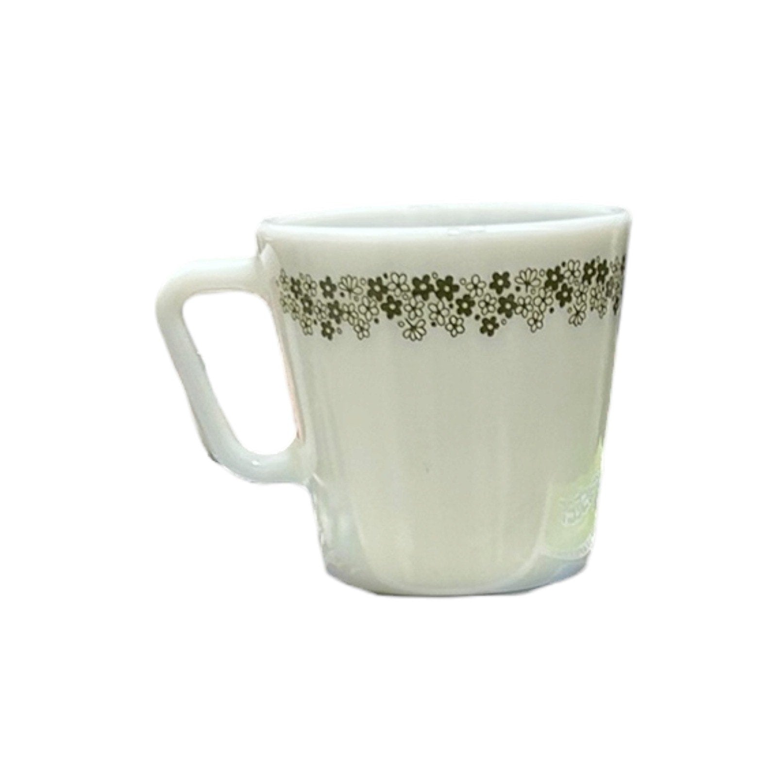 Vintage Pyrex Crazy Daisy Spring Blossom Green Milk Glass D-Handle set of 3