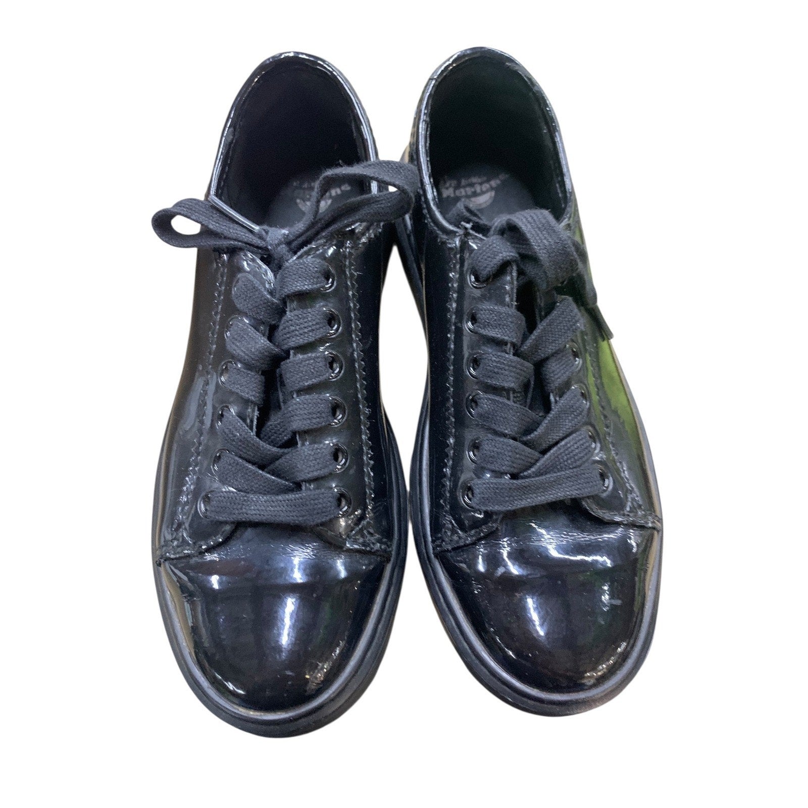 Dr. Martens SPIN Black Patent Leather Low Top Lace Up Casual Women's Shoes SZ 7