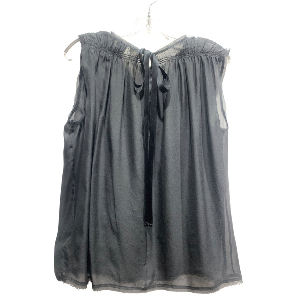 Bird by Juicy Couture Black Silk Embellished V-Neck Sleeveless Blouse Size M
