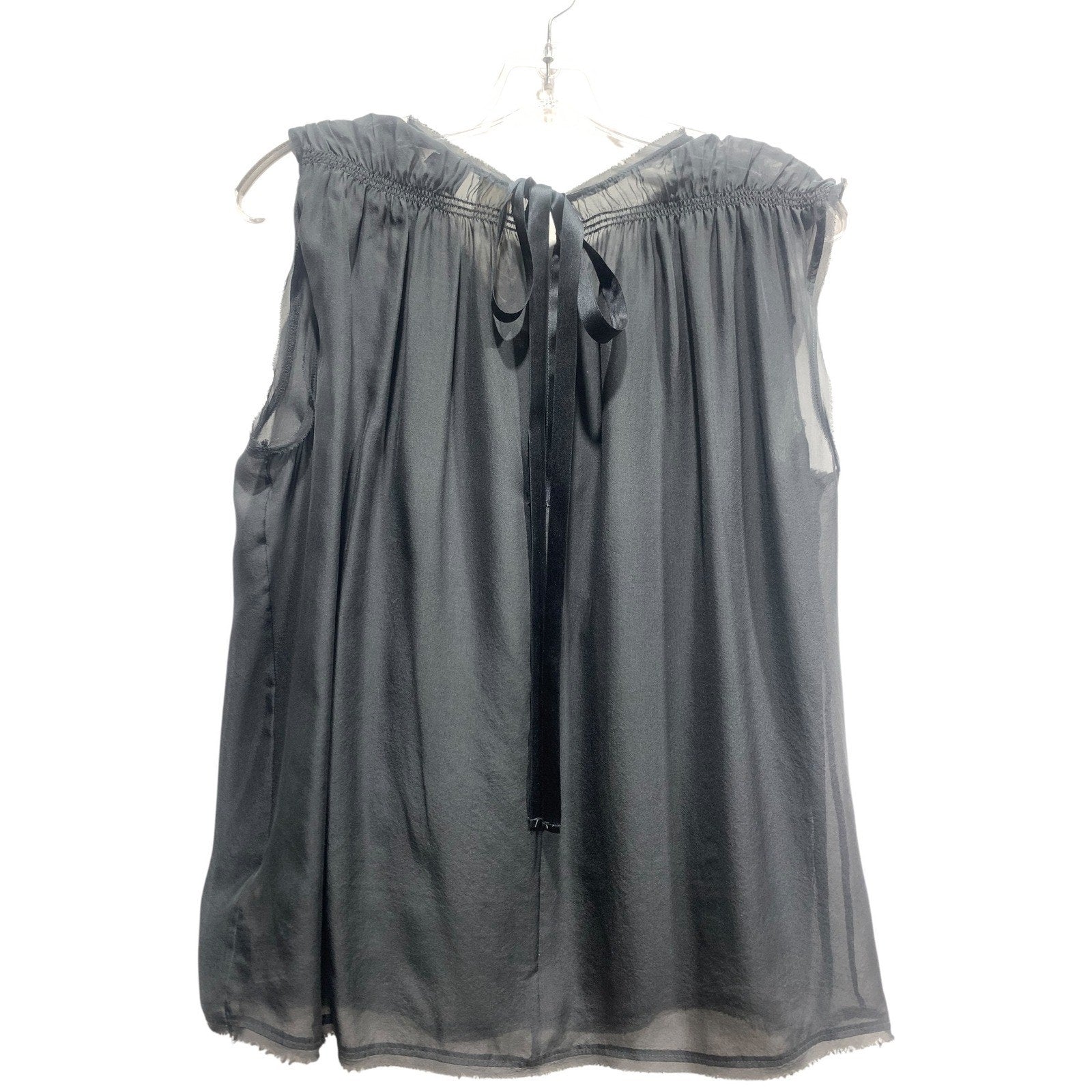 Bird by Juicy Couture Black Silk Embellished V-Neck Sleeveless Blouse Size M