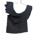 NWT Mare Mare Ruffle black top off the shoulder SZ XS