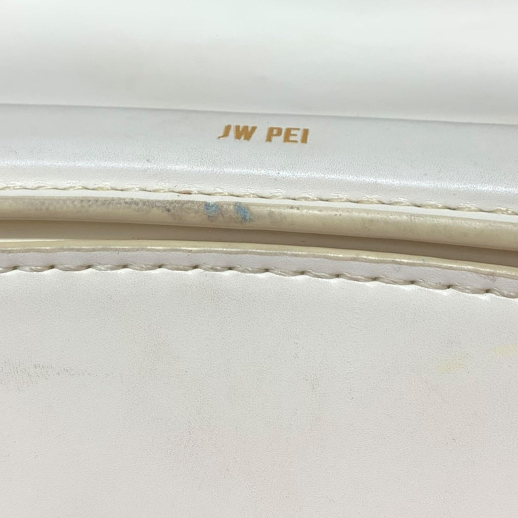 JW PEI Eva Shoulder Bag Ivory Vegan Leather Curved Baguette Gold Hardware ANTHRO