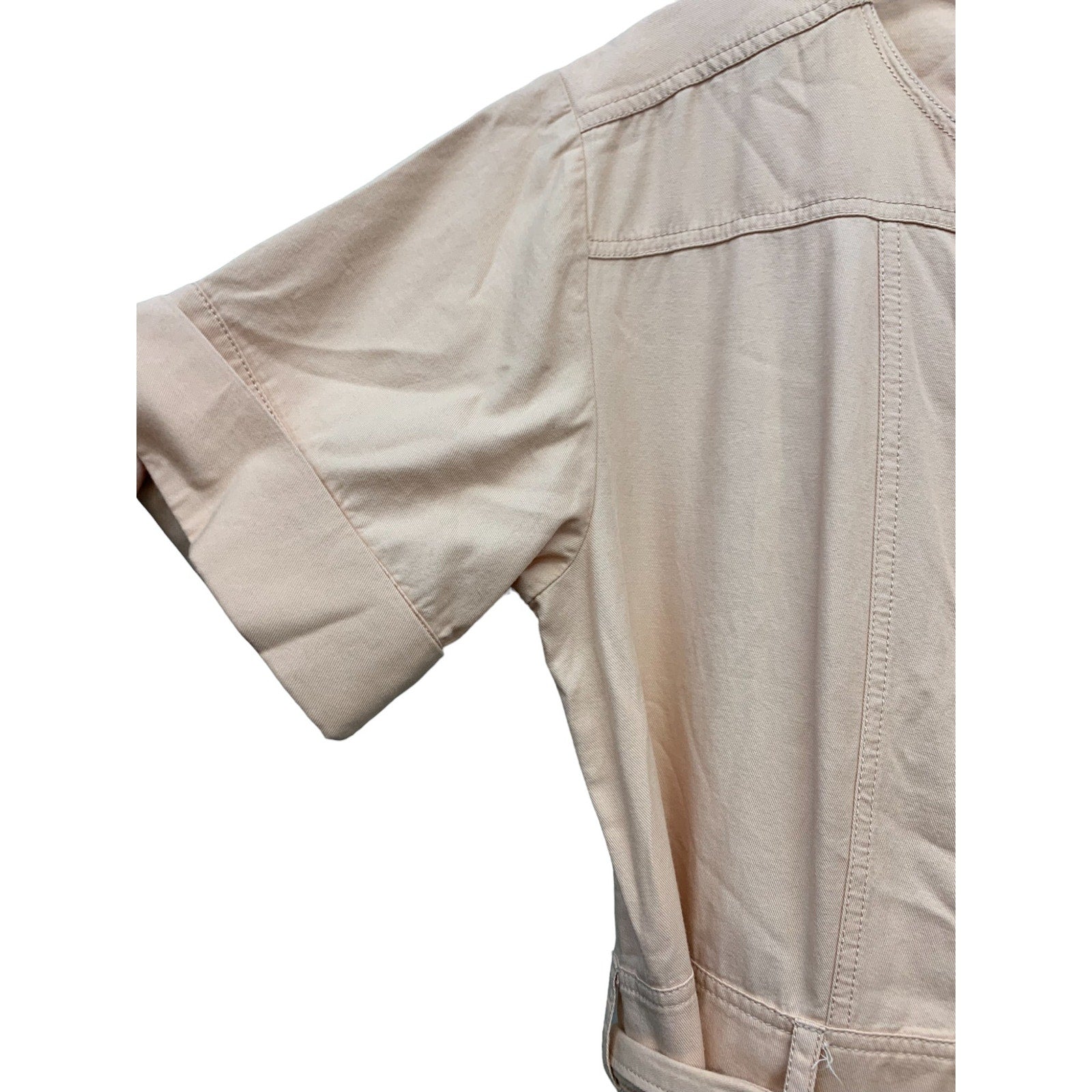MADEWELL Top-Stitched Coverall Jumpsuit Bashful Blush sz 10