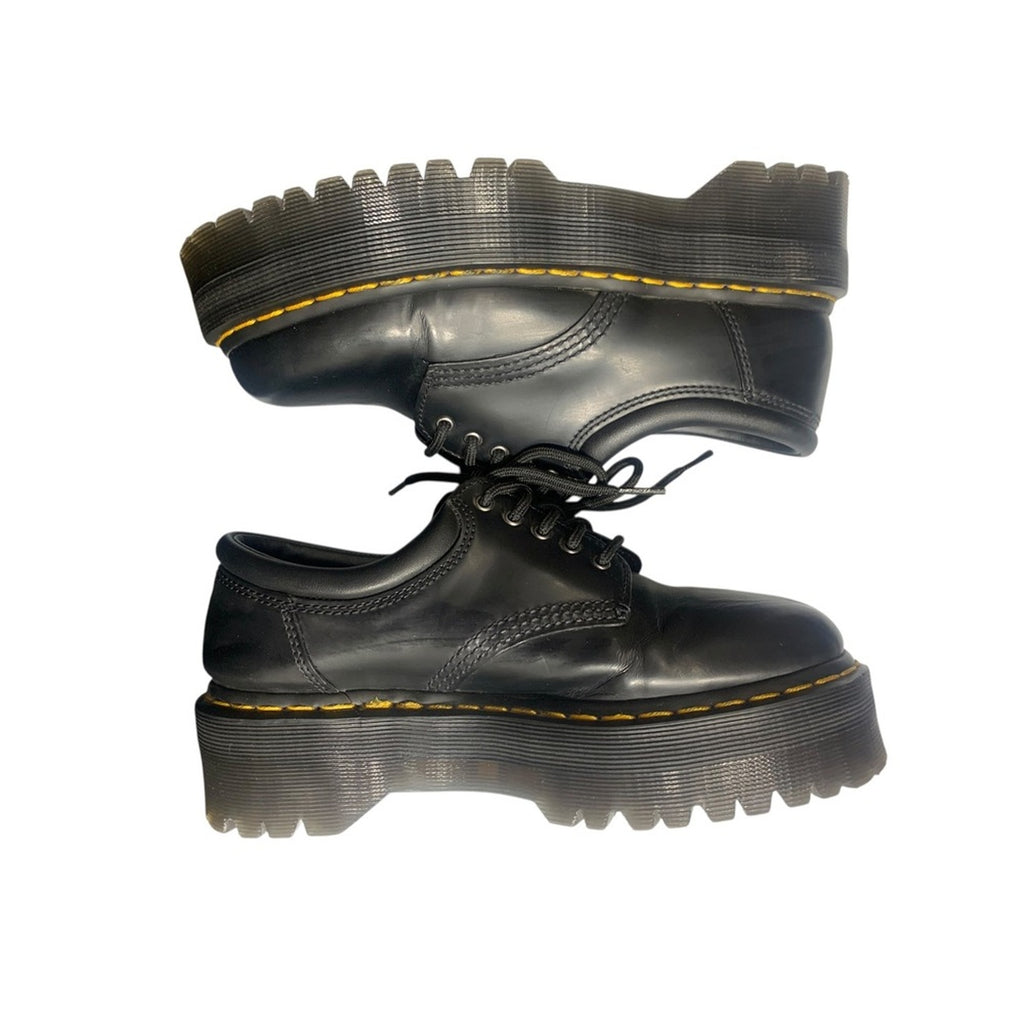 Dr Martens 8053 Quad Platform Black Leather Oxford Shoes Women's US 7 UK 6 EU 39