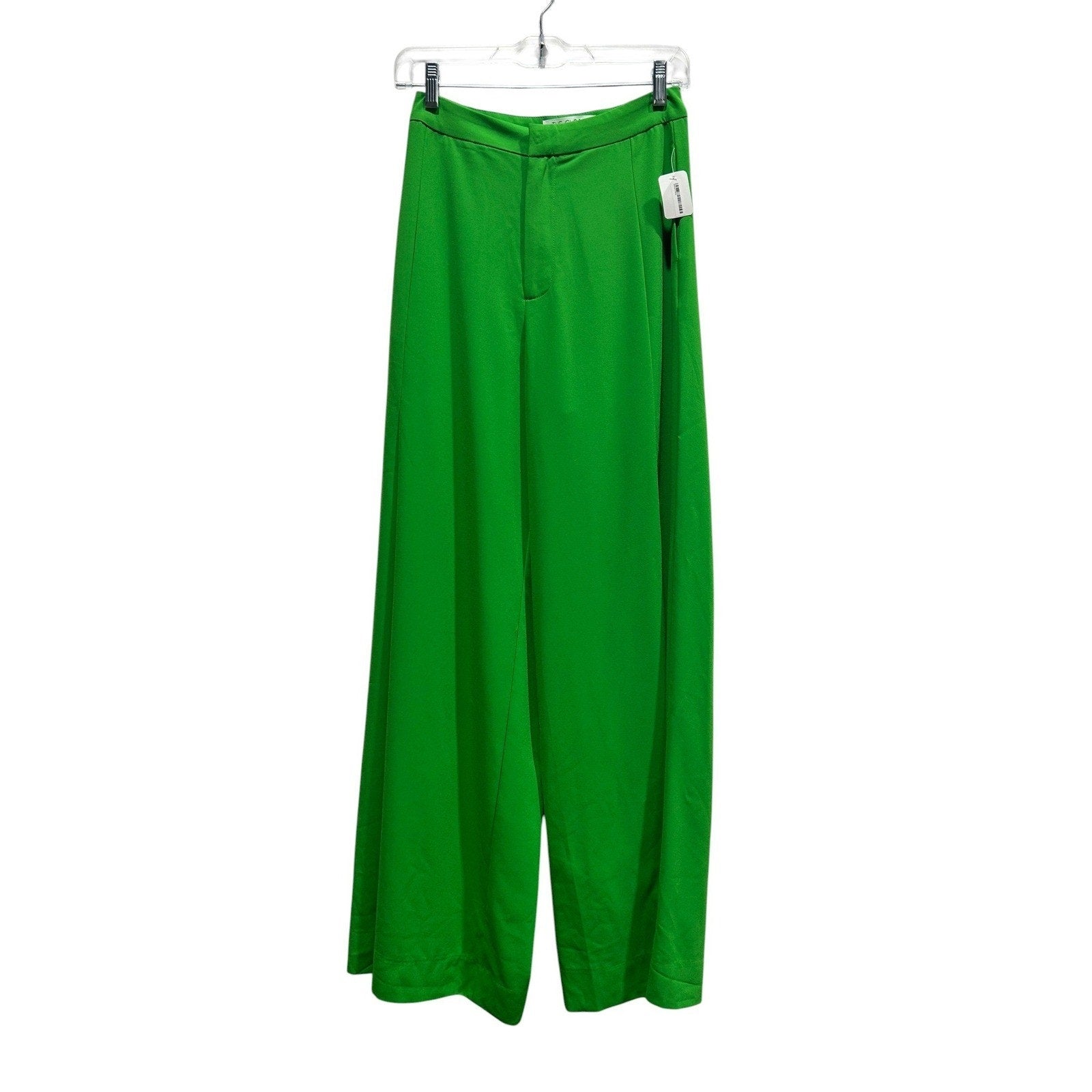 Womens Kelly Green High Waisted Wide Leg Trousers Size S Dress Pants officewear
