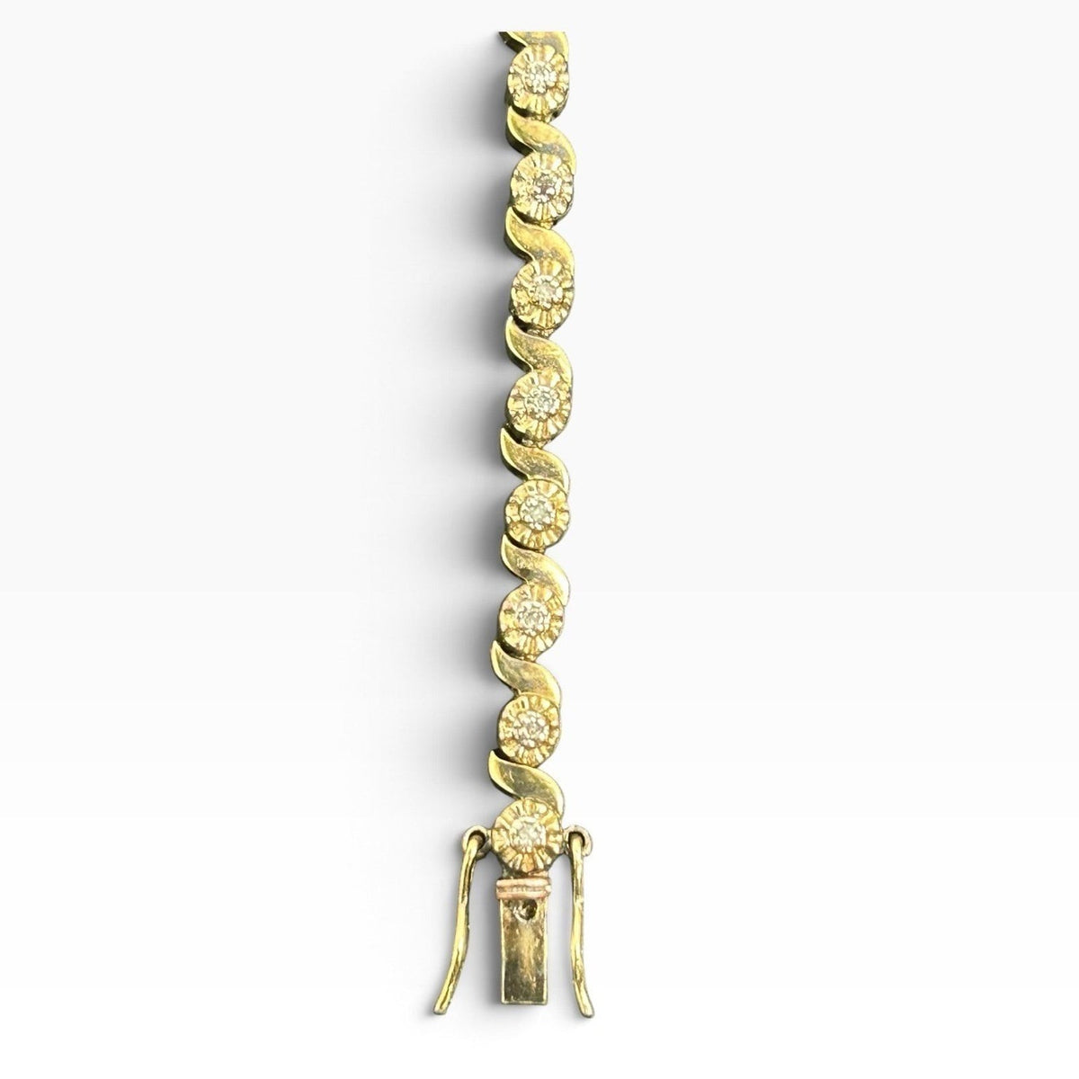 Sterling Silver 925 Gold Tone XOX Gemstone Tennis Bracelet 7.75" 16g