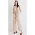 MADEWELL Top-Stitched Coverall Jumpsuit Bashful Blush sz 10