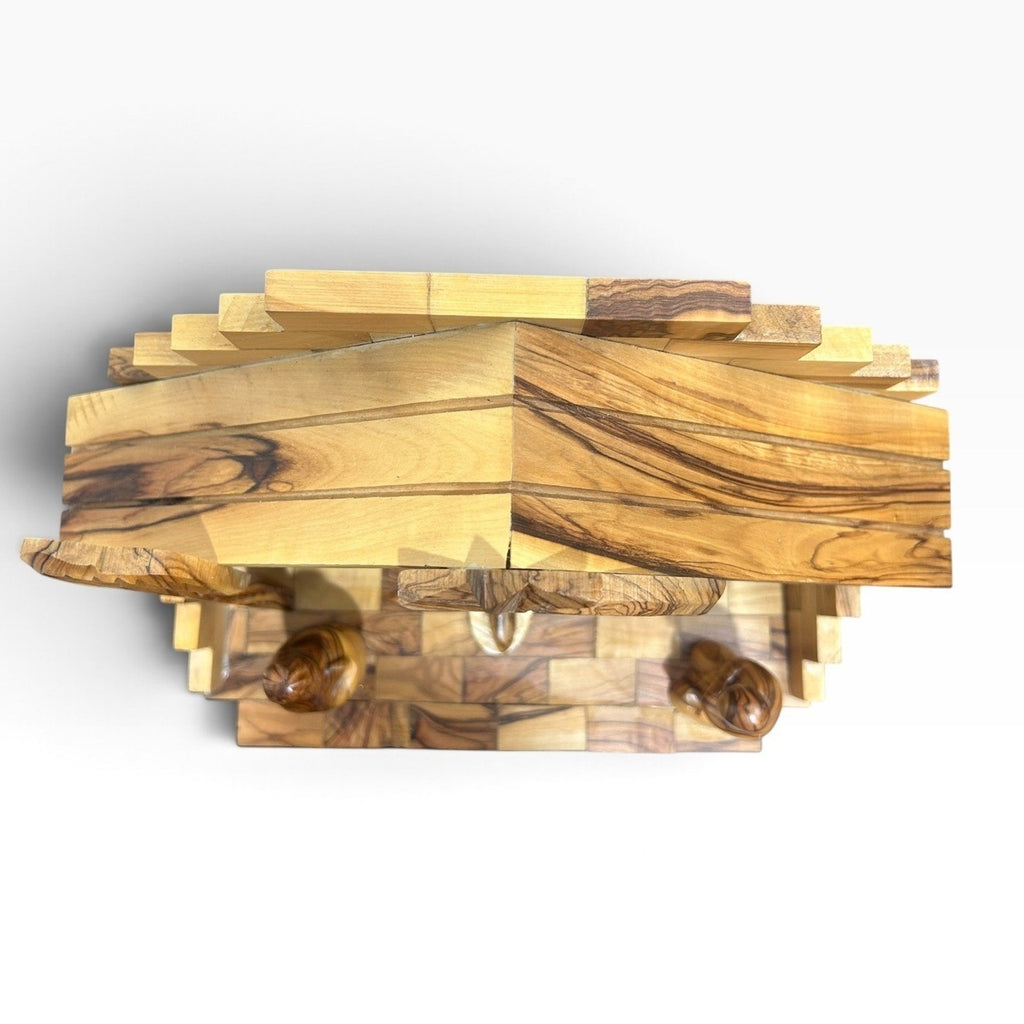 Made In Bethlehem Israel Olive Wood Nativity Scene Hand Carved Manger Set