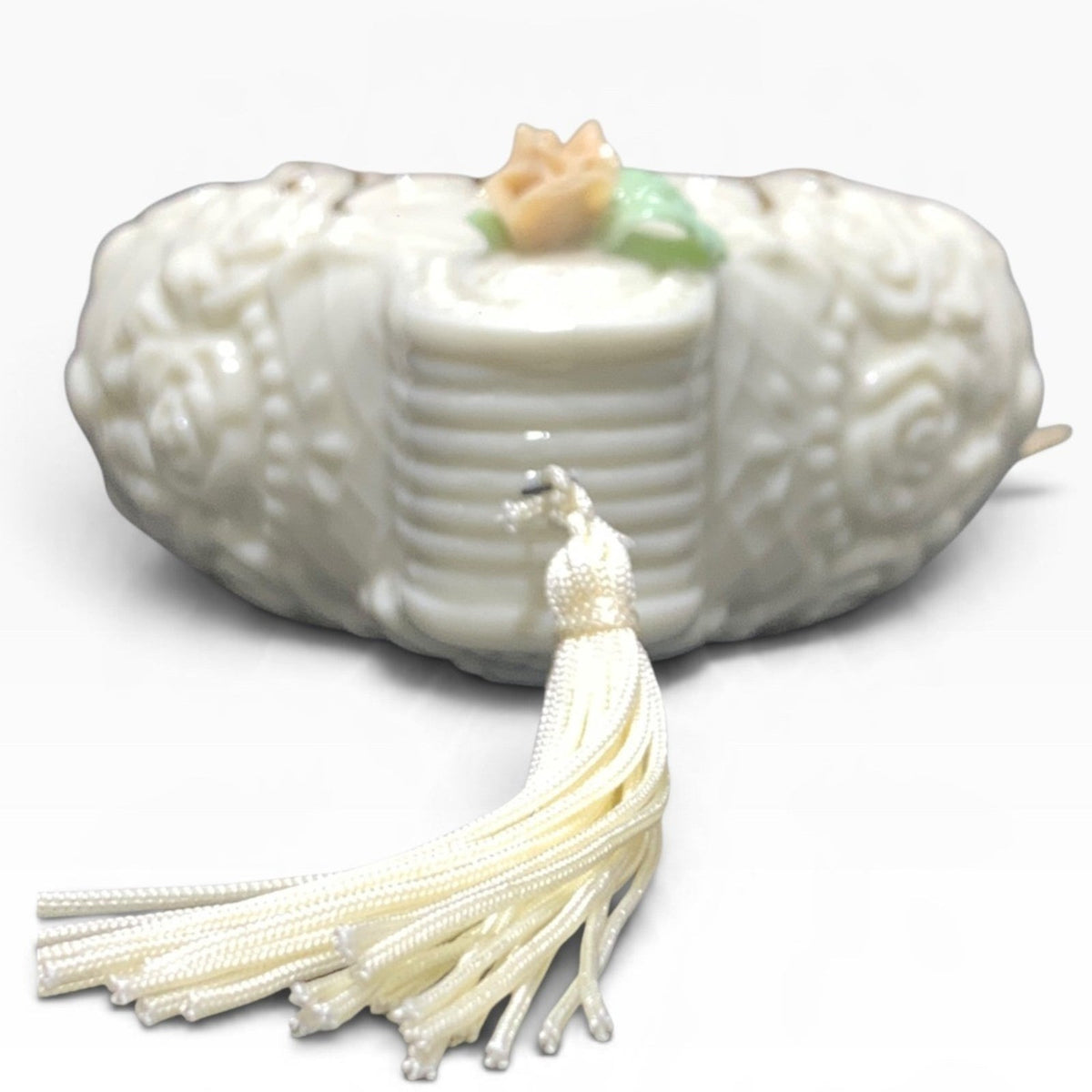 Vintage Precious Moments Heart Porcelain Pomander Charity Begins in the Heart