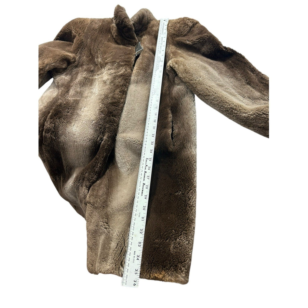Benzing Furs Vintage Sheared Beaver Fur Coat Brown Gradient Large mob wife lux