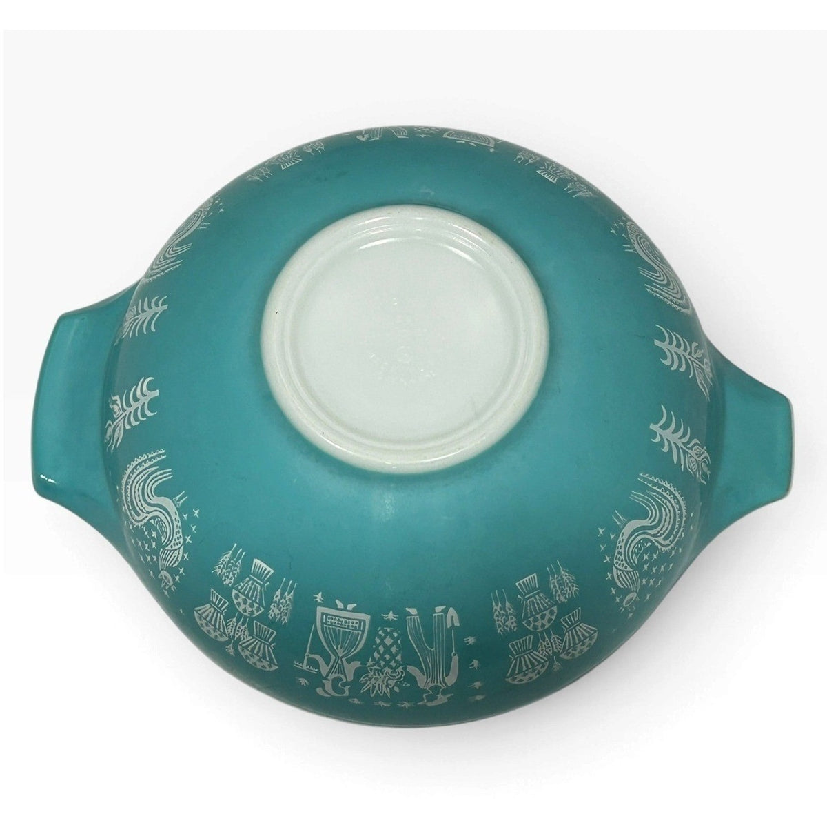 Rare Vintage Pyrex Butterprint Turquoise Cinderella Mixing Bowl Amish Print 444