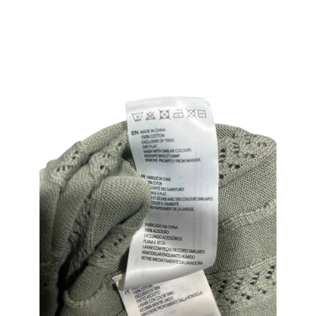 Varley Florian Knit Dress Sage Green Cotton Pointelle Ribbed Midi Womens Small