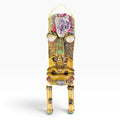 Brazilian Bamboo Mask Decor with Amethyst Rose Quartz & Natural Gemstones 12"