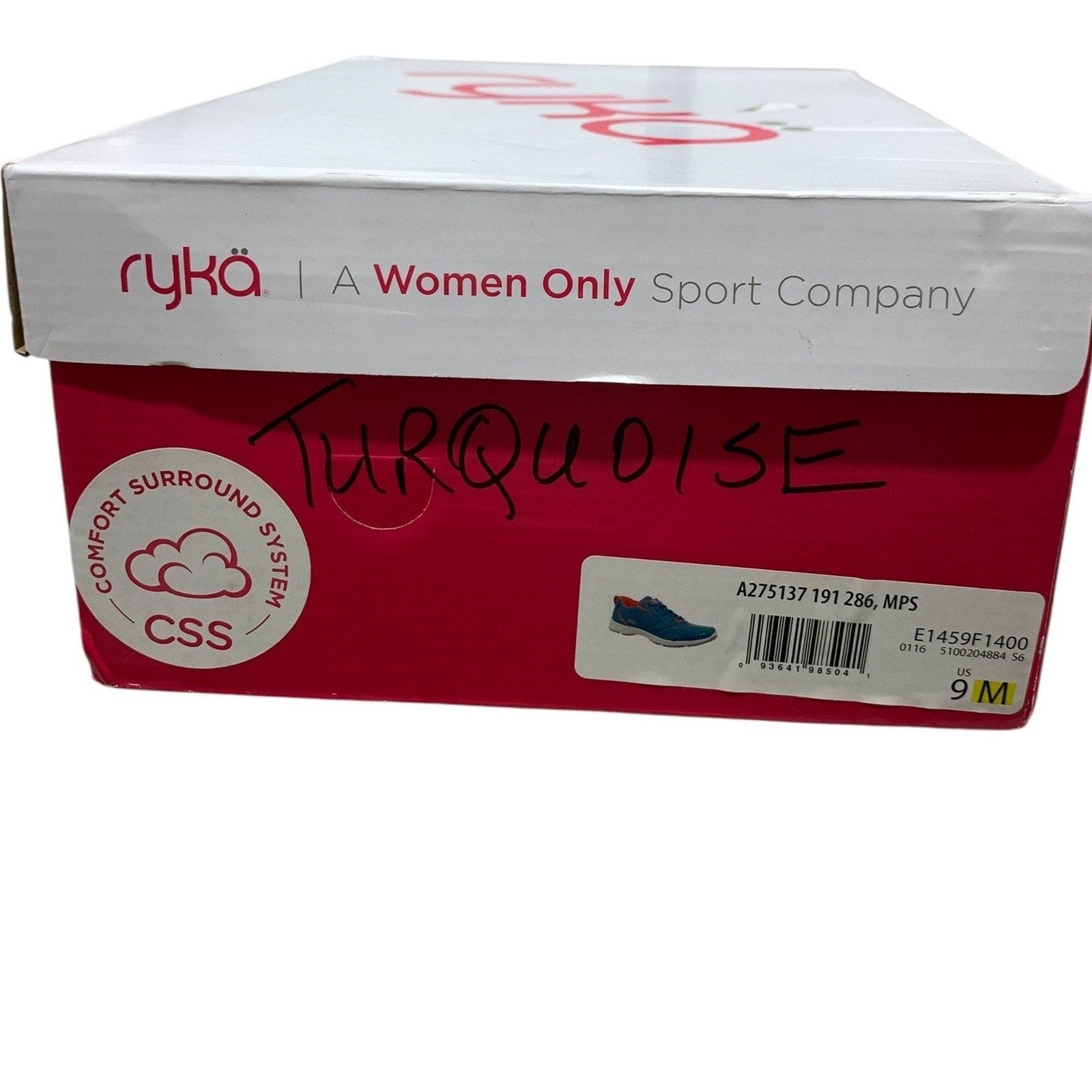 Ryka Teanna Womens Teal Pink Memory Foam Walking Sneakers SMW Shoes 9M