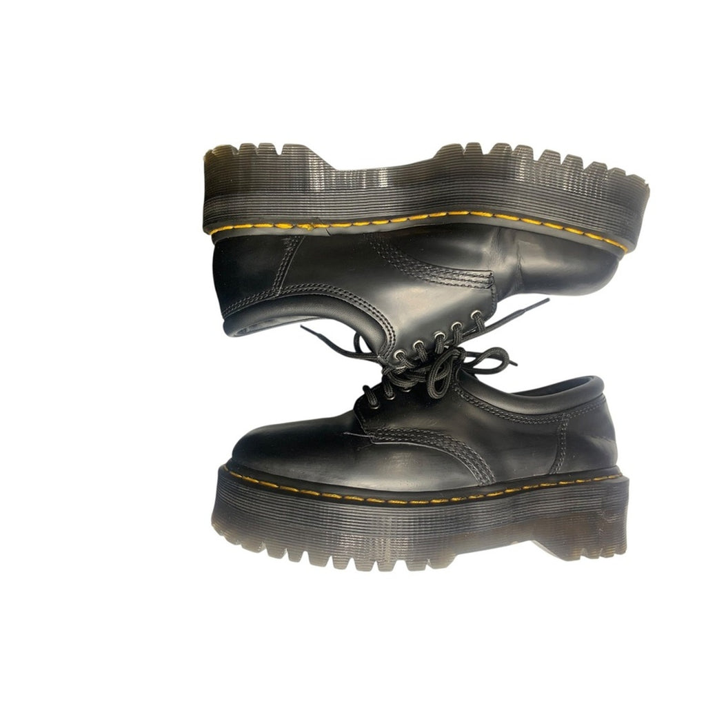 Dr Martens 8053 Quad Platform Black Leather Oxford Shoes Women's US 7 UK 6 EU 39