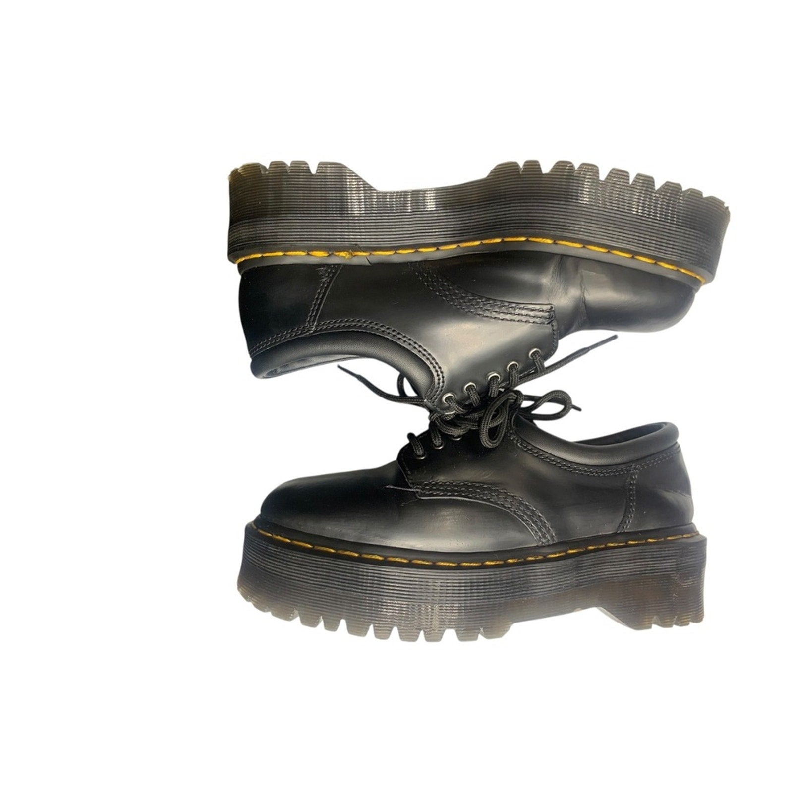 Dr Martens 8053 Quad Platform Black Leather Oxford Shoes Women's US 7 UK 6 EU 39