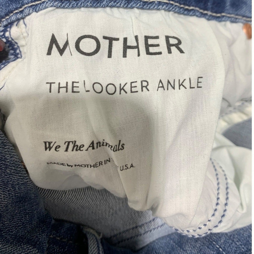 MOTHER Jeans THE LOOKER ANKLE Blue Denim Women's Size 28