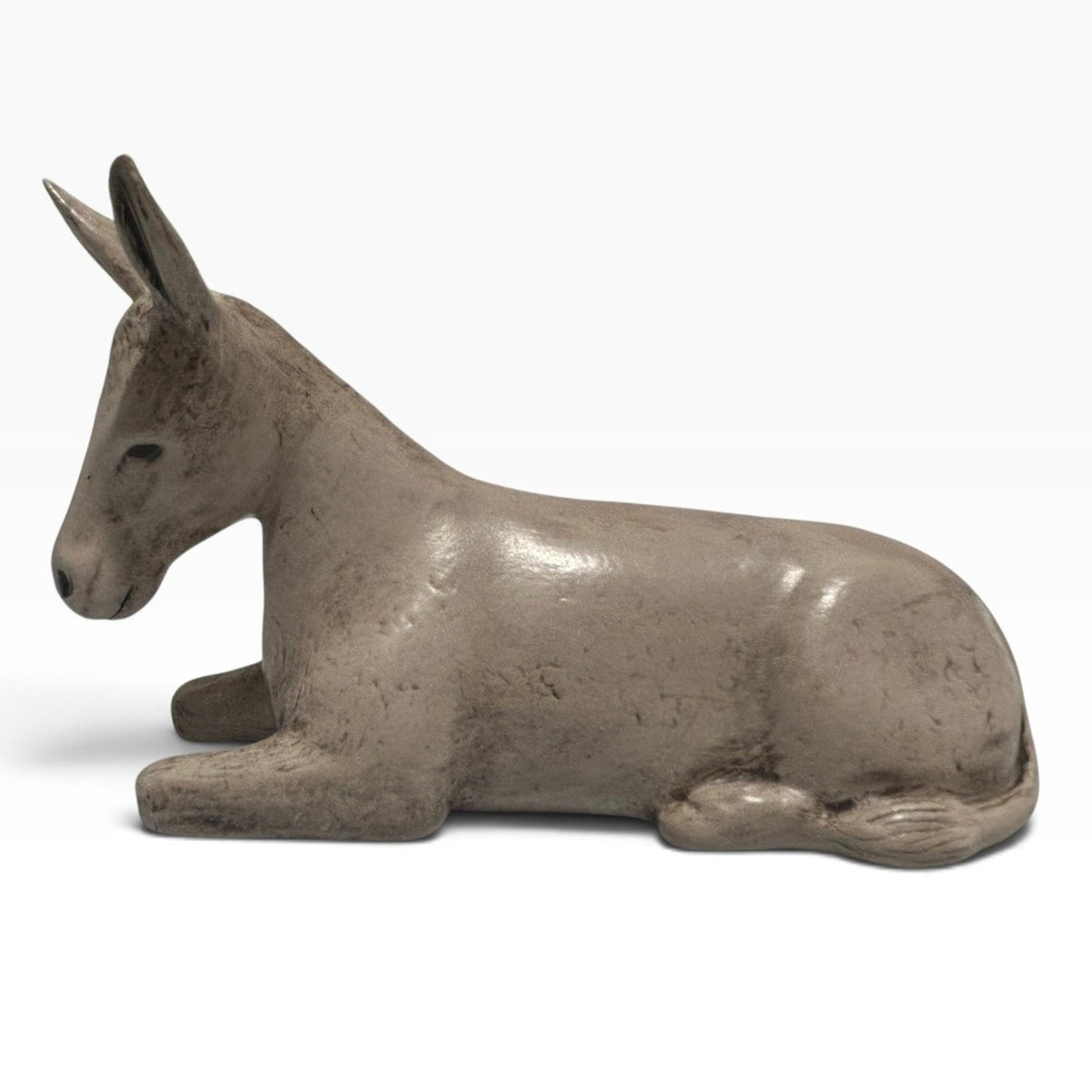 Vintage 1970s Holland Mold Nativity Sitting Donkey Hand Painted Ceramic 3inch