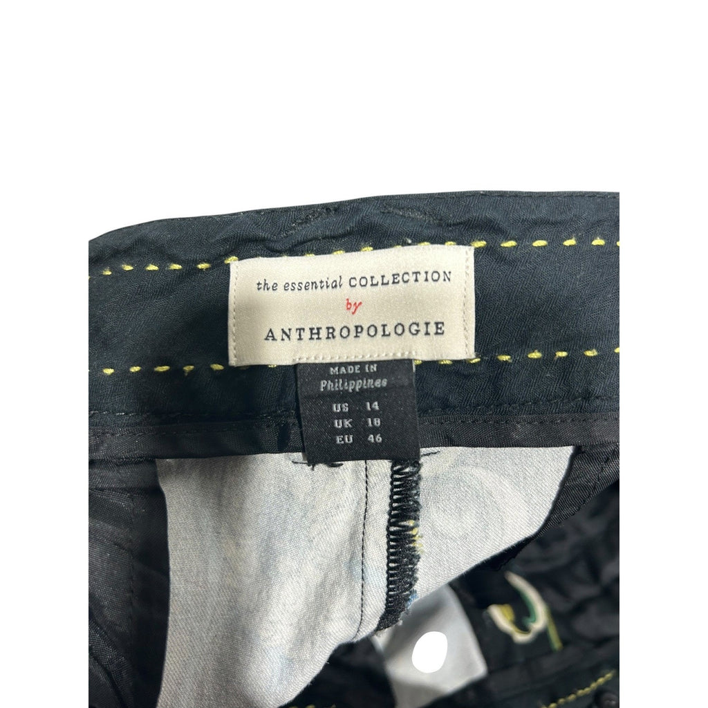 Anthropologie Essential Collection Floral Slim Ankle Pants Multi-Color Size 14